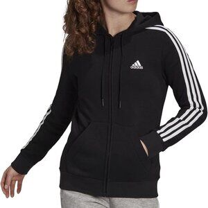ADIDAS Essential Three Stripe Full-Zip Track Jacket Hoodie